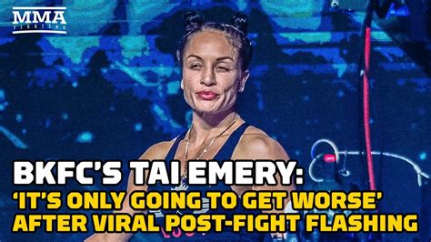 tai emery flashing uncensored|BKFC video: Tai Emery flashes audience after scoring knockout win